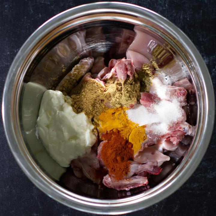 Mix ingredients for marination
